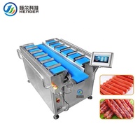 Automatische gewichtssorteermachine van roestvrij staal, industriële gewichtsclassificeermachine voor het sorteren van kip, fruit en vis.