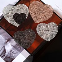 Appliques en strass en gros, patchs en forme de cœur perlés avec feutre et résine plastique pour chapeaux