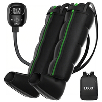 Masseur de jambes à compression d'air numérique séquentiel professionnel à 5 chambres, plage de pression de 80 à 220 mmHg, portable et rechargeable