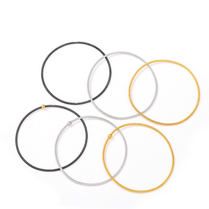 Accesorios de joyería DIY personalizados, círculo redondo, metal plateado, oro, venta al por mayor, pulsera de acero inoxidable para mujer - Product Image 3