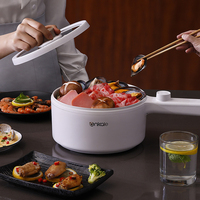 Casserole électrique tout-en-un 1,5 L, poêle multifonction, marmite de cuisson portable, pot électrique, hot pot électrique pour la maison, le dortoir, le bureau.