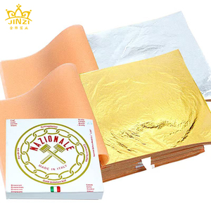 Qualité professionnelle 86 #   Feuilles décoratives en feuille d'or couleur 2.5, 14*14 cm, 25 pièces par <span class=keywords><strong>livre</strong></span> - Product Image 1
