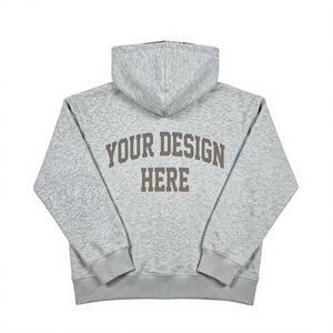 Sudadera con capucha y cremallera para hombre OEM, con estampado de letras, gris, forro polar grueso, 100% algodón, 450 g, logotipo personalizado, Micah Legend - Product Image 2