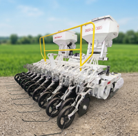 Semoir à herse agricole de 3 mètres avec boîte de vitesses, double disques et roues de pression, haute productivité