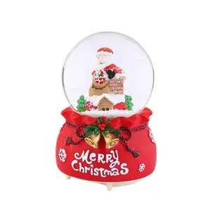 Kerstman Speelgoed Sneeuw Bal Custom Kerst Glas Glanzende Sneeuwvlok Kerst Creatief Cadeau Sneeuwbol