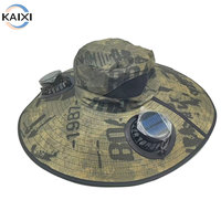 Topi Pancing Tenaga Surya Kustom dengan Kipas Ganda, 3 Kecepatan, Dapat Diatur, Model Bucket, USB Rechargeable, Pinggiran Lebar, Dilengkapi 2 Kipas untuk Aktivitas Luar Ruangan