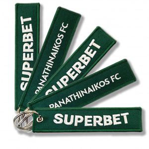 2026 Promotional <b>Custom</b> Personalizedcustom Logo Embroidery Fabric Woven <b>Key</b> Airplane Jet Tag Embroidered Keychain - Product Image 1