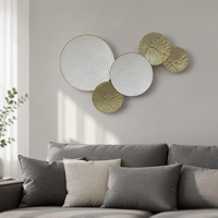 Décorations murales en métal pour l'intérieur, pas cher, 66,04*4,45*43,18CM, blanc crème et or, pour le salon