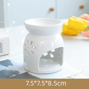 Factory Customized Ceramic Tealight Candle Holder Warmer Stove Essential Oil Burner Scented Candle Wax Melting Heater