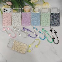 Coque de téléphone style Ins avec cordon pour iPhone 15 Pro Max 14, étui de luxe avec bracelet bijoux diamants pour iPhone 17 Pro Max