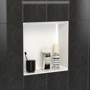 Produits de <span class=keywords><strong>niche</strong></span> de douche de <span class=keywords><strong>baignoire</strong></span> encastrés en porcelaine céramique blanche Insert mural Étagère à savon de douche Support de <span class=keywords><strong>niche</strong></span> pour salle de bain humide - Product Image 1