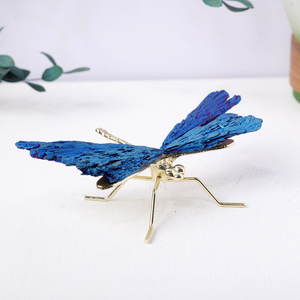 Bán Buôn Tự Nhiên Mạ Điện Tourmaline Con Chuồn Bạc Kim Loại Màu Xanh Aura Con Chuồn Chuồn Chất Lượng Cao Nhà Máy Làm - Product Image 1