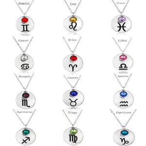 Collana con Pietra Portafortuna dei 12 Segni Zodiacali, <span class=keywords><strong>Regalo</strong></span> di Compleanno per Ragazze - Product Image 2