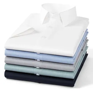 <strong>Linen</strong> Cotton Summer Short Sleeve <strong>Shirts</strong> for <strong>Men</strong> Slim Fit Formal Anti-wrinkle White Clothes - Product Image 3