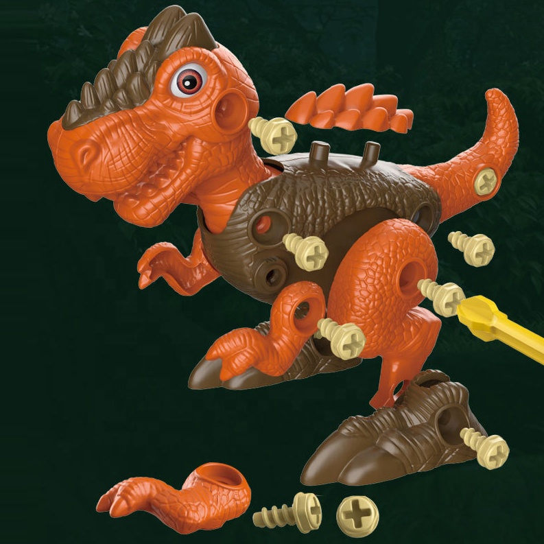 KAEGREEL Dinosauro Giocattolo per Bambini con Trapano Elettrico Gabbia Scatola Portaoggetti, Dinosauri Costruzioni Giocattoli Puzzle DIY Natale