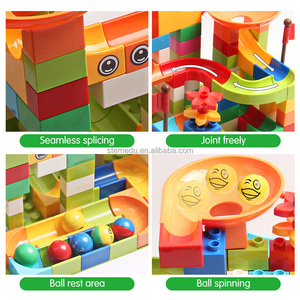 Stemedu 231 adet inşaat mermer yarış çalıştırmak büyük blok labirent topları şehir yapı taşı huni slayt DIY tuğla oyuncak çocuklar için - Product Image 2