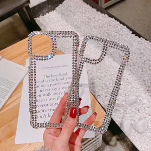 DIY Full Bling Red Rhinestone Diamond Back Phone Case Cover For Iphone 13 Pro XS Max XR X 8 7 6 6S Plus