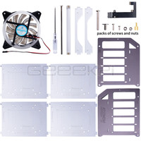 GeeekPi ahududu Pi 4B/3B +/3B/ Jetson Nano raf kulesi 4 katmanlı akrilik küme durumda büyük soğutma fanı LED RGB işık
