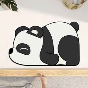 Alfombra de baño con diseño de oso alienígena, de secado rápido, absorbente, antideslizante, para uso doméstico, de fibra de poliéster, con forma novedosa - Product Image 5