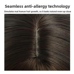 Perruque synthétique pour femmes, <span class=keywords><strong>cheveux</strong></span> <span class=keywords><strong>courts</strong></span> naturels, tête entière, style identique aux <span class=keywords><strong>cheveux</strong></span> humains, dégradé bleu, <span class=keywords><strong>cheveux</strong></span> <span class=keywords><strong>mi</strong></span>-<span class=keywords><strong>longs</strong></span> - Product Image 4