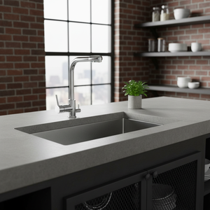 Robinet monocommande doseur IN06 avec valve en laiton 40MM, économie d'eau, flexibles en acier inoxydable, pour cuisine industrielle contemporaine - Product Image 3
