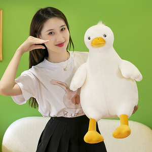 Bonito juego de juguetes de peluche de ganso blanco, muñecos de ganso grandes de peluche suave con picos y pies amarillos, juguetes de peluche - Product Image 3