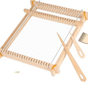 Kit de métier à tisser en bois fait main pour enfants, outils simples en bois pour la tapisserie de laine, aides pédagogiques pour la maternelle - Product Image 3