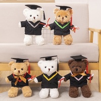 Cadeaux de remise de diplôme Maternelle Université Lycée École primaire Ours en peluche personnalisé avec logo Cadeau commémoratif en peluche polyester