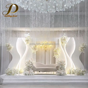 JINDA Grand LED White Acrylic Backdrop Stand Illuminated Large <strong>Wedding</strong> Stage <strong>Frame</strong> for Event Decoration - Product Image 6