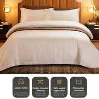 Parure de draps en coton 100% tissé, style classique d'été, taille Queen et King, 200 fils/cm², qualité hôtelière, anti-boulochage, respirant, style européen, housse de couette