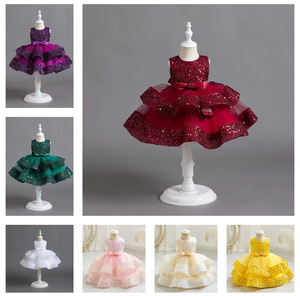Vestido de Navidad para <span class=keywords><strong>niña</strong></span>, primer paseo, fiesta de cumpleaños, Princesa, <span class=keywords><strong>bautizo</strong></span>, tutú sin mangas con lentejuelas para niños, traje de Año Nuevo - Product Image 6
