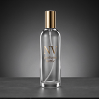 Flacon de parfum en verre de luxe de haute qualité 100 ml, emballage personnalisé avec boîte, base épaisse, conteneur cosmétique, vente en gros OEM