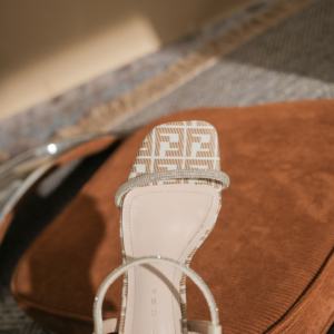 Zapatos de boda transpirables de encaje sin cordones con punta cuadrada para mujer, estilo gladiador, de satén con pedrería, ligeros para exteriores - Product Image 4