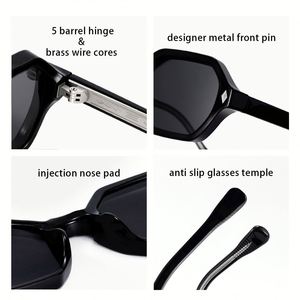 Gafas de Sol Hexagonales con Logotipo Personalizado, Estilo Retro 2025, con Remaches, Protección UV400, Montura Pequeña, para Hombre y Mujer - Product Image 5