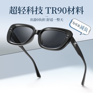 แว่นกันแดดทรงแคทอายสุดเท่ สีดำ ยูนิเซ็กซ์ ป้องกันรังสียูวี 385 เลนส์โพลาไรซ์ TAC ป้องกันแสงแดดสำหรับกิจกรรมกลางแจ้ง ขับรถ ปั่นจักรยาน - Product Image 3