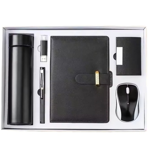 Ensemble <span class=keywords><strong>cadeau</strong></span> de luxe pour le bureau, bloc-notes exécutif 5 en 1 avec souris + porte-cartes + stylo gel + clé USB + tasse isotherme, cadeaux d'entreprise - Product Image 1