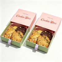 Boîte d'emballage coulissante pour biscuits, personnalisable avec logo, en carton alimentaire recyclable, pour desserts, biscuits et produits de boulangerie, avec séparateur