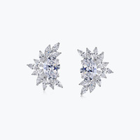 MUSHAN Schmuck Neue Silber S925 Luxus Weiße Hochkarätige Diamant-Ohrringe mit Leichtem Luxus-Charme Eisblumen-Schliff Ohrringe