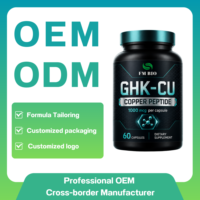 Capsules de peptides de cuivre GHK-Cu OEM ODM Marque privée Supplément de peptides de cuivre GHK-Cu Antioxydant Soutien pour la peau et les cheveux