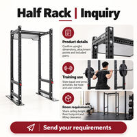 Rack de squat demi-taille pour salles de sport commerciales et studios d'entraînement, équipement d'entraînement aux squats et aux presses avec barre pour installations commerciales