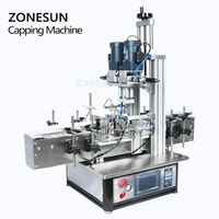 Machines de capsulage automatiques pneumatiques de table ZONESUN pour flacons en verre, flacons à vis, flacons de parfum, flacons en plastique pour animaux de compagnie