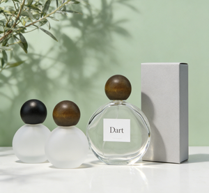 Venta al por mayor de botellas de perfume de vidrio redondas de 30 ml y 100 ml, color personalizado, acabado mate de lujo, tapa de bola de madera, pulverizador con bomba de presión, ¡gran oferta! - Product Image 3