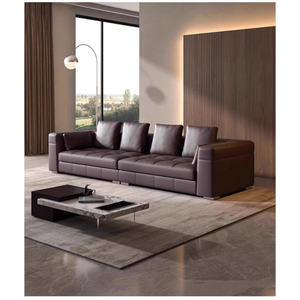 Divano in Pelle per Soggiorno a Tre Posti, Set Divano Moderno Nero per Soggiorno, Vendita all'Ingrosso - Product Image 2