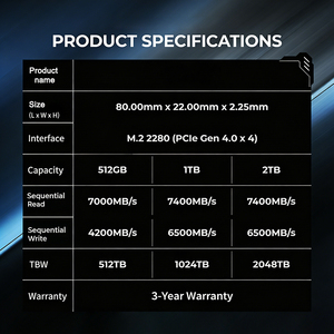 原装 1TB NVMe PCIe 4.0 SSD 固态硬盘 Ssds - Product Image 6
