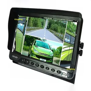 Viseira automotiva 9 polegadas sol, carro tft, lcd hd, vídeo quad dvr, monitor para carro, ônibus, reboque, tela grande 24v, display dividido, monitor de retrovisor