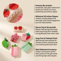 WEINI Kawaii Schattige Fruit- en Groente Haarclip 3D Aardbei Tomaat Blad Vormige Haarklem voor Vrouwen en Meisjes
