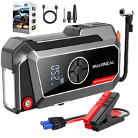 SHARMEAL OEM&ODM Kit Portable 4-en-1 : Démarreur de Batterie, Booster de Batterie, Power Bank et Pompe à Air pour Voiture