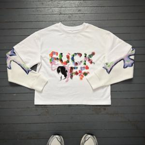 เสื้อยืดลำลองแบบยูนิเซ็กซ์ ผ้าฝ้าย 100% คุณภาพสูง พิมพ์ลายดิจิทัล ผ้าวาฟเฟิลสองชั้น แขนยาว สกรีนโลโก้ตามสั่ง ทรงโอเวอร์ไซส์ - Product Image 1