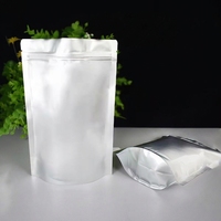Herbruikbare staande zak van puur aluminiumfolie voor thee, met ritssluiting, en voor verpakkingen van gedroogd fruit