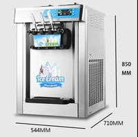 Nouvelle machine à crème glacée à 3 saveurs, contrôle tactile, en acier inoxydable, légère, portable, pour crème glacée molle, capacité 5L, 220V
